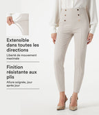 Pantalon Halara Flex™ taille haute esprit bureau à motif chevrons avec poches