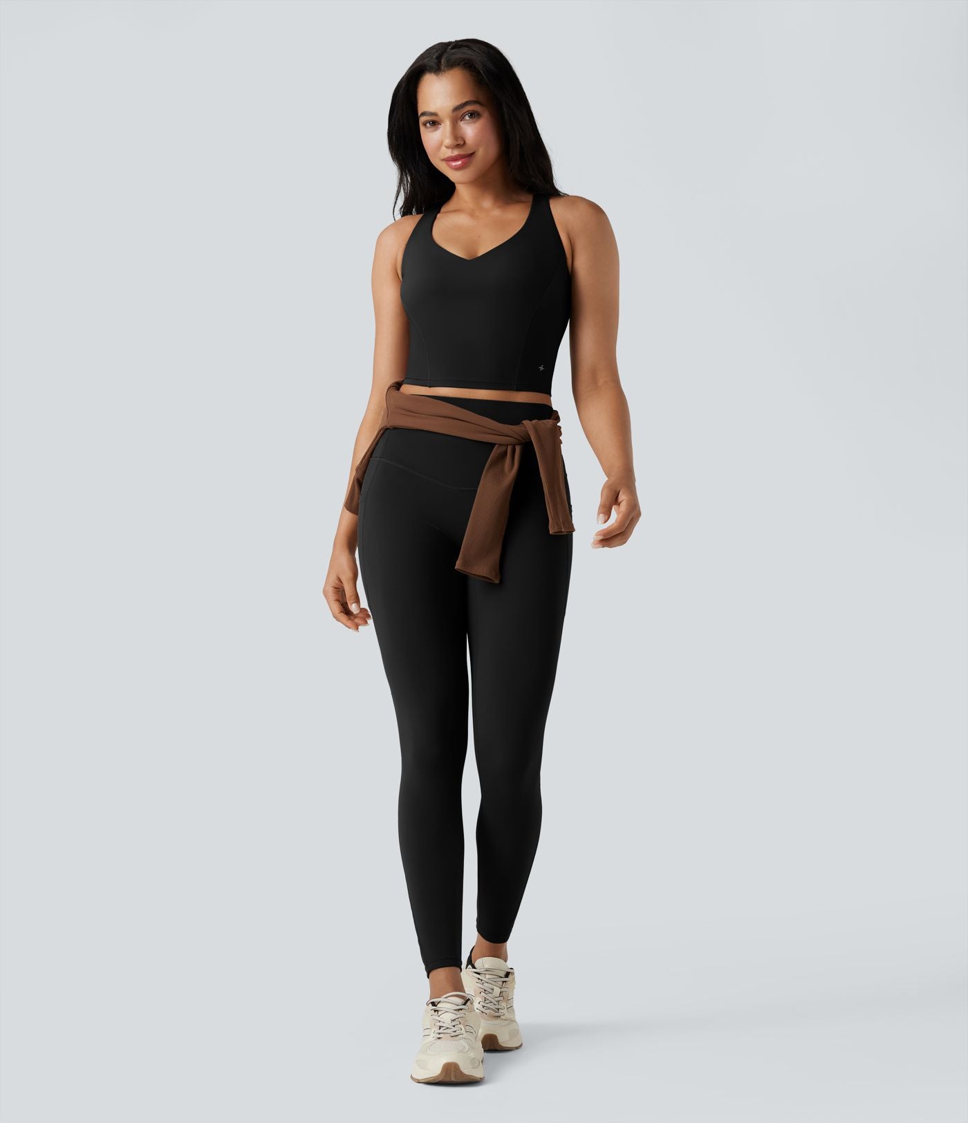 Débardeur yoga Halara UltraSculpt™ 2-en-1 push-up col V profond dos croisé