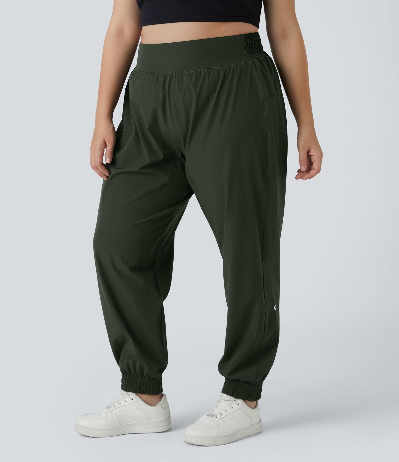 Jogging de Randonnée Grande Taille Taille Haute avec Ceinture Élastique