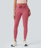 Legging yoga 7/8 SoftlyZero™ taille haute froncé avec lien dos - UPF50+