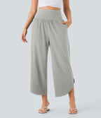Pantalon fluide resort Breezeful™ à séchage rapide, coupe fendue et effet ventre plat