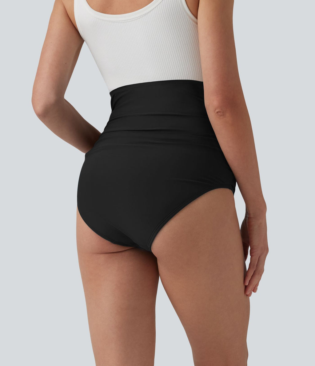 Culotte de bikini de grossesse taille ultra haute avec fronces