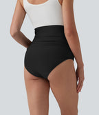 Culotte de bikini de grossesse taille ultra haute avec fronces