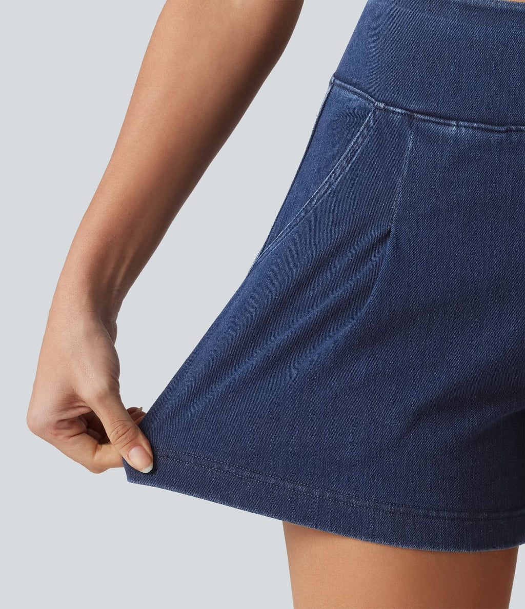 Short en jean ample Halara Flex™ taille haute décontracté avec poches