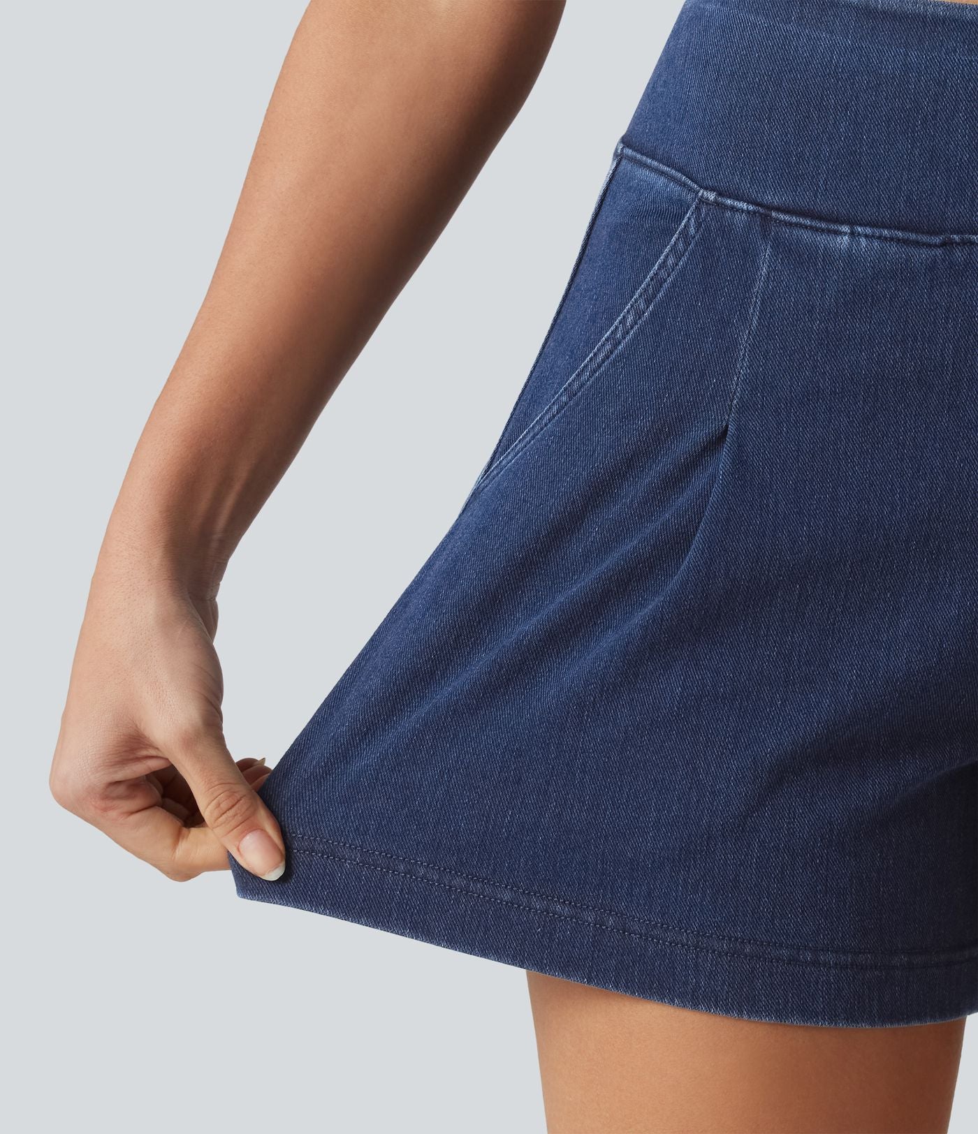 Short en jean ample Halara Flex™ taille haute décontracté avec poches