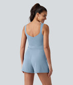 Combinaison décontractée à col en V avec soutien-gorge intégré et poches - Édition Easy Peasy