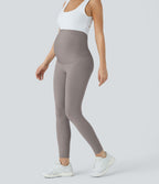 Legging 7/8 de yoga de maternité Softlyzero™ à taille très haute - Protection UPF50+