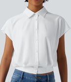 Chemise décontractée col classique manches courtes avec boutonnage