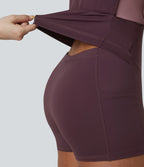 Robe de tennis courte 2-en-1 SoftlyZero™ Airy effet frais InstantCool avec brassière intégrée, color block et poches, accès facile Easy Peasy, protection solaire UPF50+