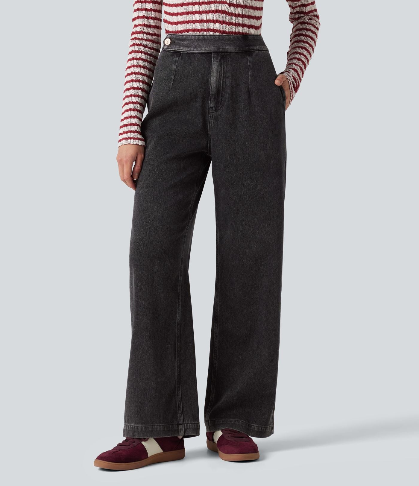 Halara Flex™ Jean droit casual taille haute avec poches