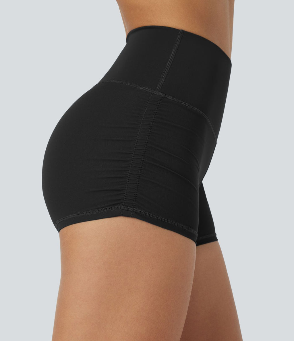 Short cycliste 6 cm de course gainant taille haute avec fronces et séchage rapide SoftlyZero™