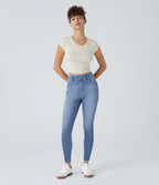 Jean skinny 7/8 décontracté taille mi-haute Halara Flex™ avec poches à enfiler