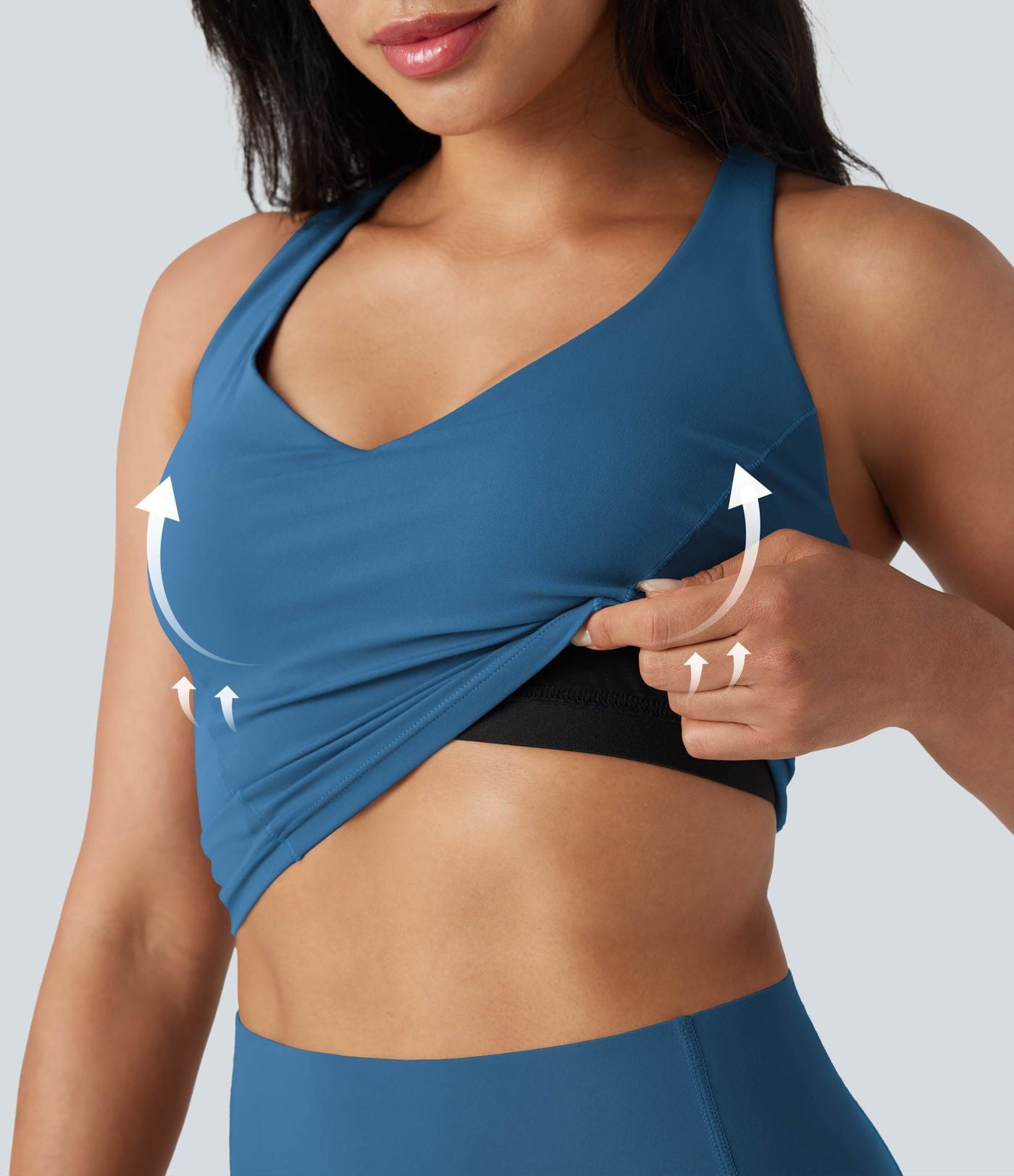 Débardeur yoga Halara UltraSculpt™ 2-en-1 push-up col V profond dos croisé