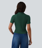 Blouse col V manches courtes pour le bureau