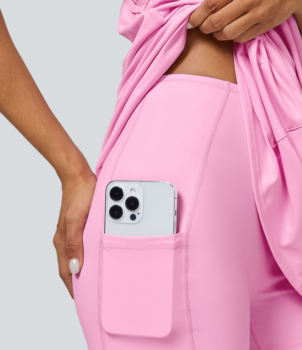 Robe Sport 2 en 1 avec Soutien-Gorge Intégré Dos Nageur Poches Latérales et Coupe Mini