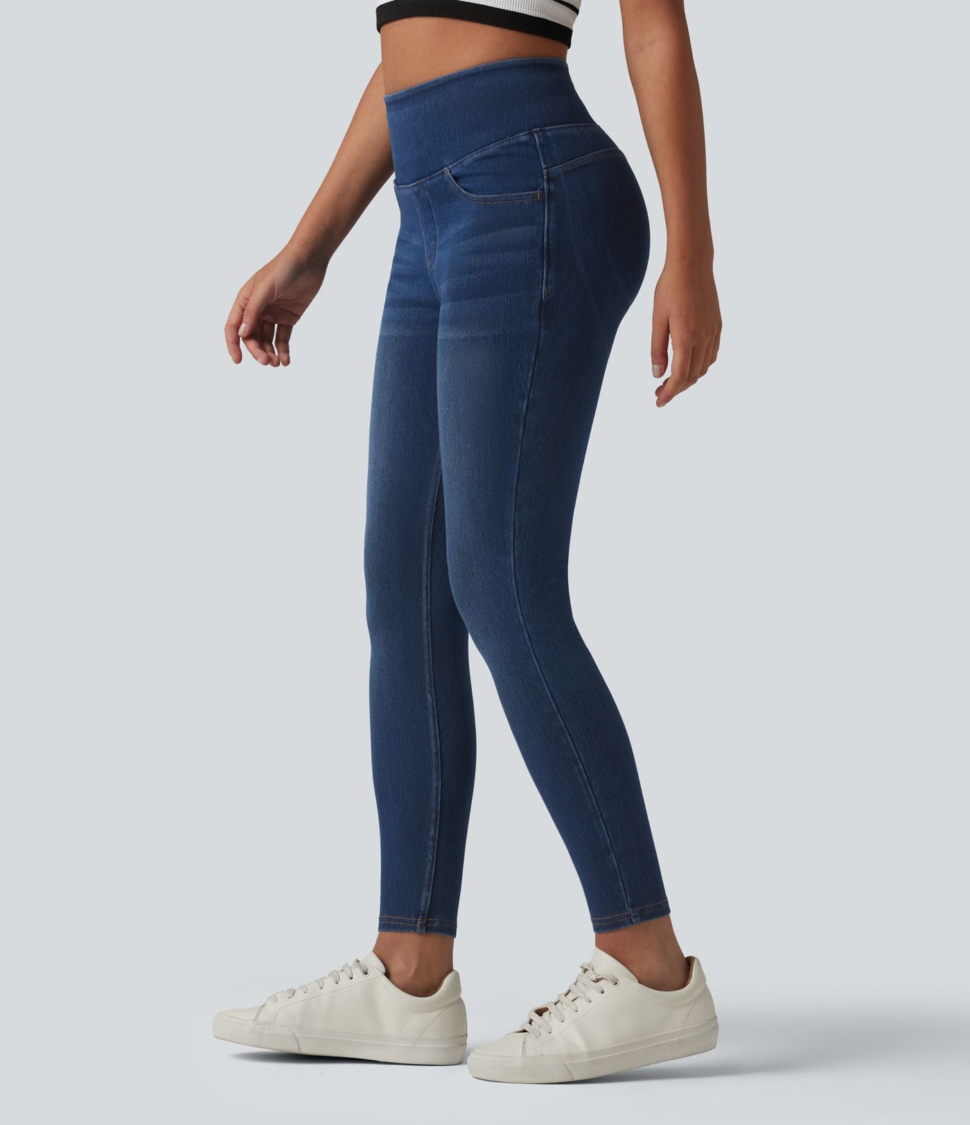Legging 7/8 en denim gainant taille haute effet push-up Halara Flex™ avec poches