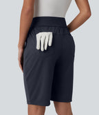 Short de golf séchage rapide taille haute avec poches 25 cm - Golf Tee - UPF40+