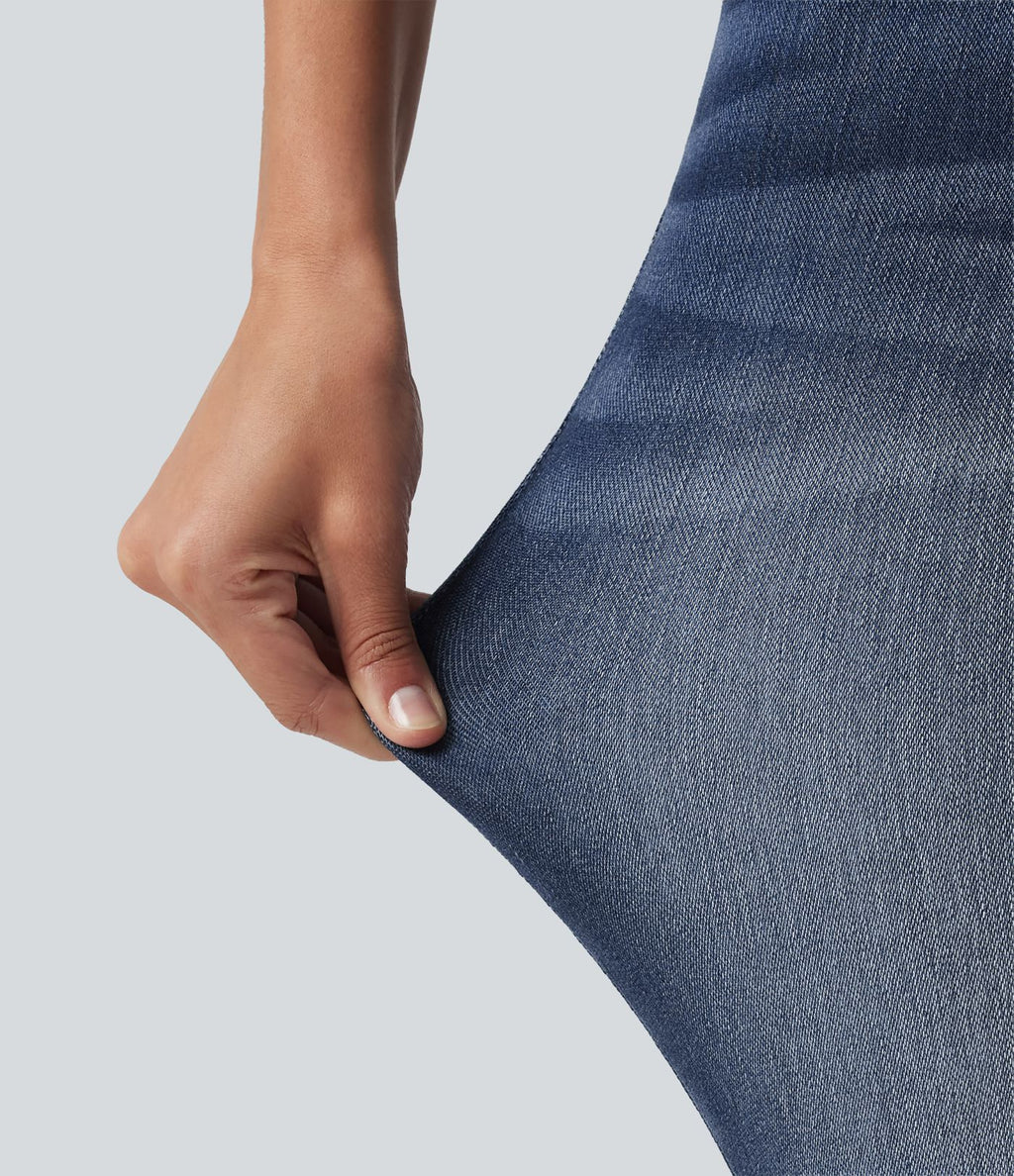 Jean skinny Halara Flex™ taille mi-haute délavé avec poches
