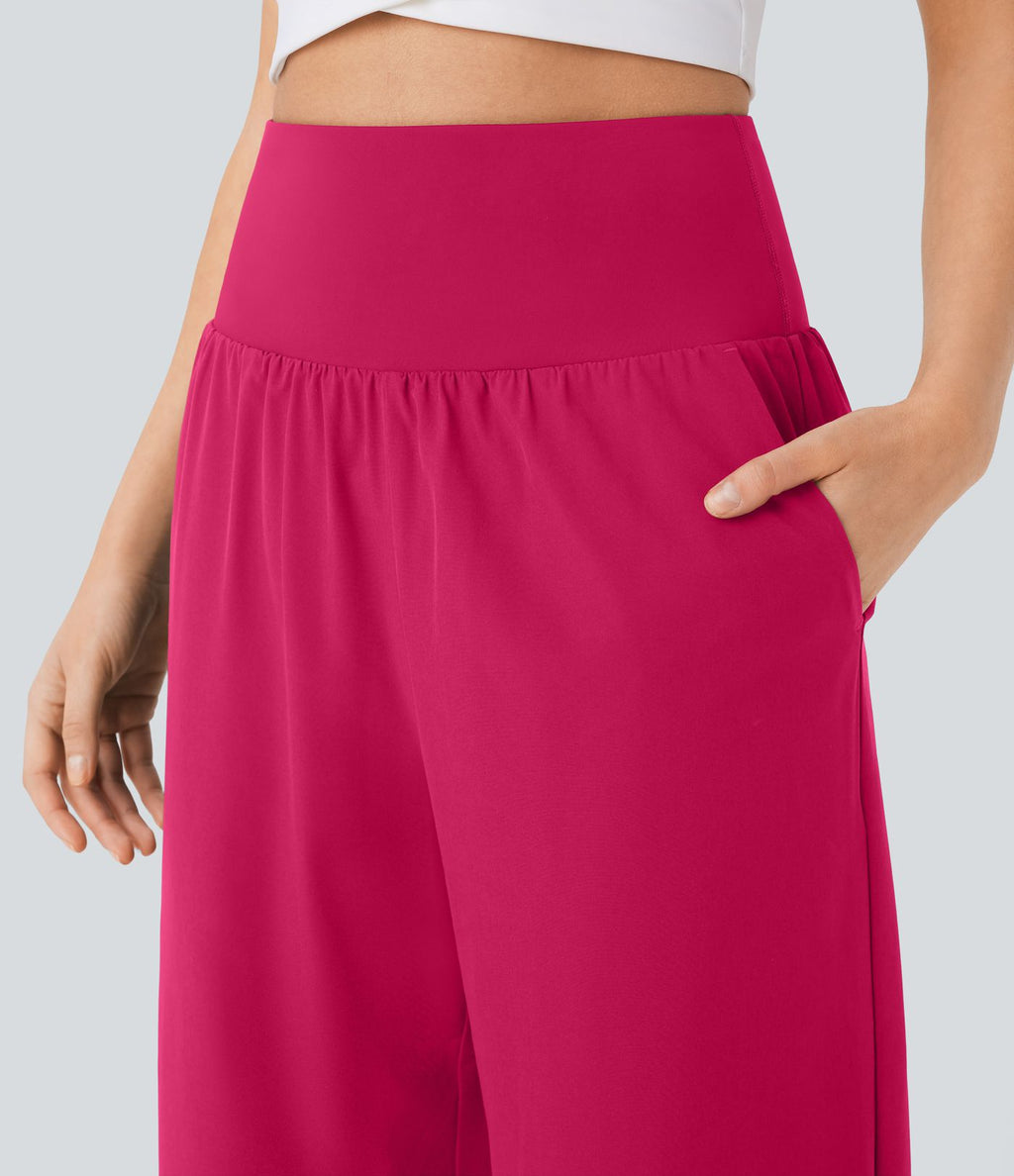 Pantalon fluide resort Breezeful™ à séchage rapide, coupe fendue et effet ventre plat