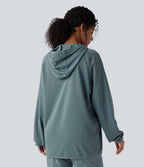 Sweat-shirt de sport matelassé camping à capuche, cordon de serrage et manches longues
