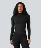 Veste yoga col montant à manches longues avec passants pouces sans couture OneForm Seamless Flow