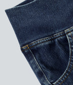 Halara Flex™ - Jean Ultra Evasé Tricot Extensible Lavé Poches Croisées Taille Haute