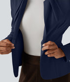Blazer de travail col rond à agrafes