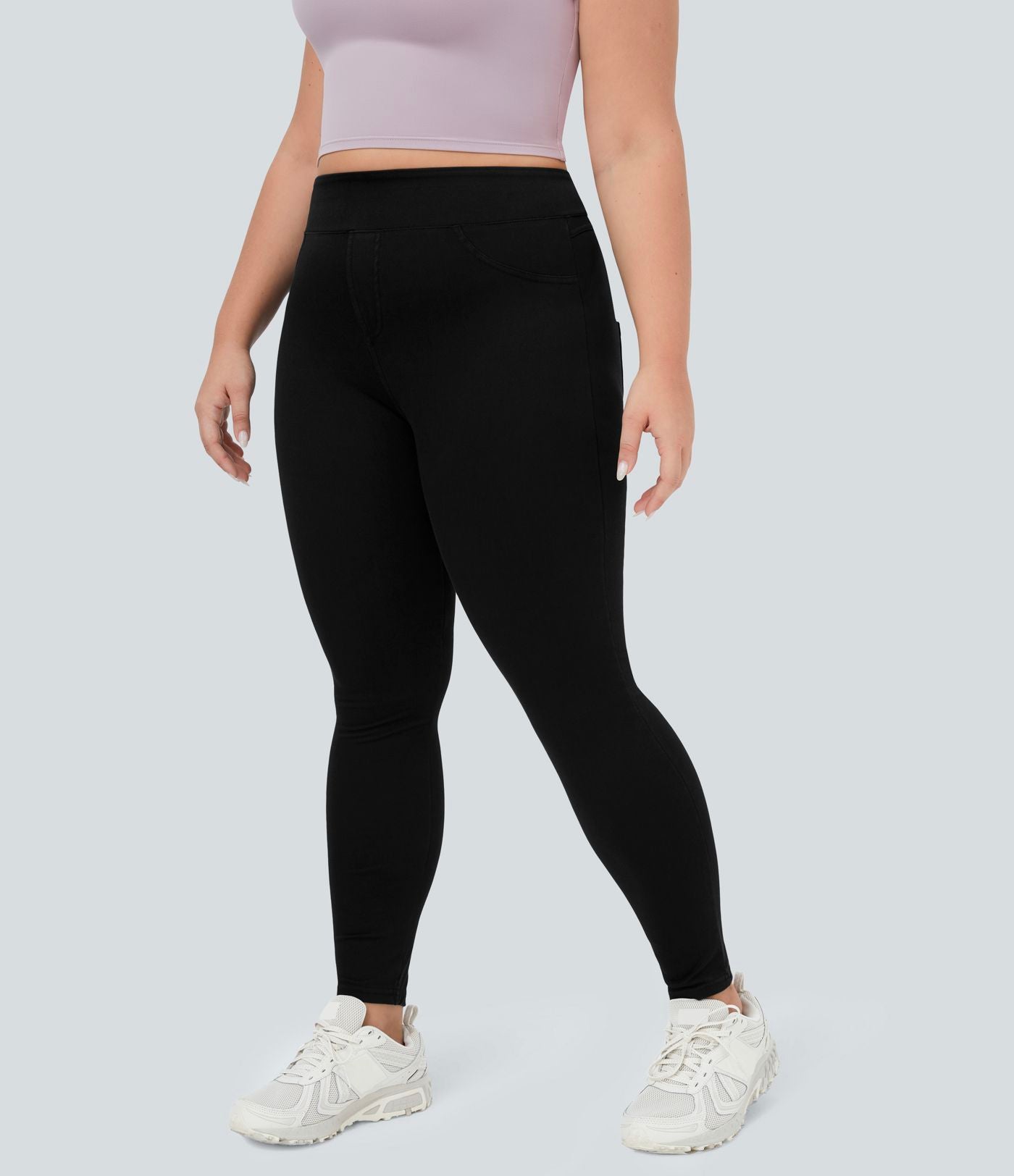 Halara Flex™ Jegging Casual Taille Haute Tricot Extensible Poche Latérale Arrière Grande Taille