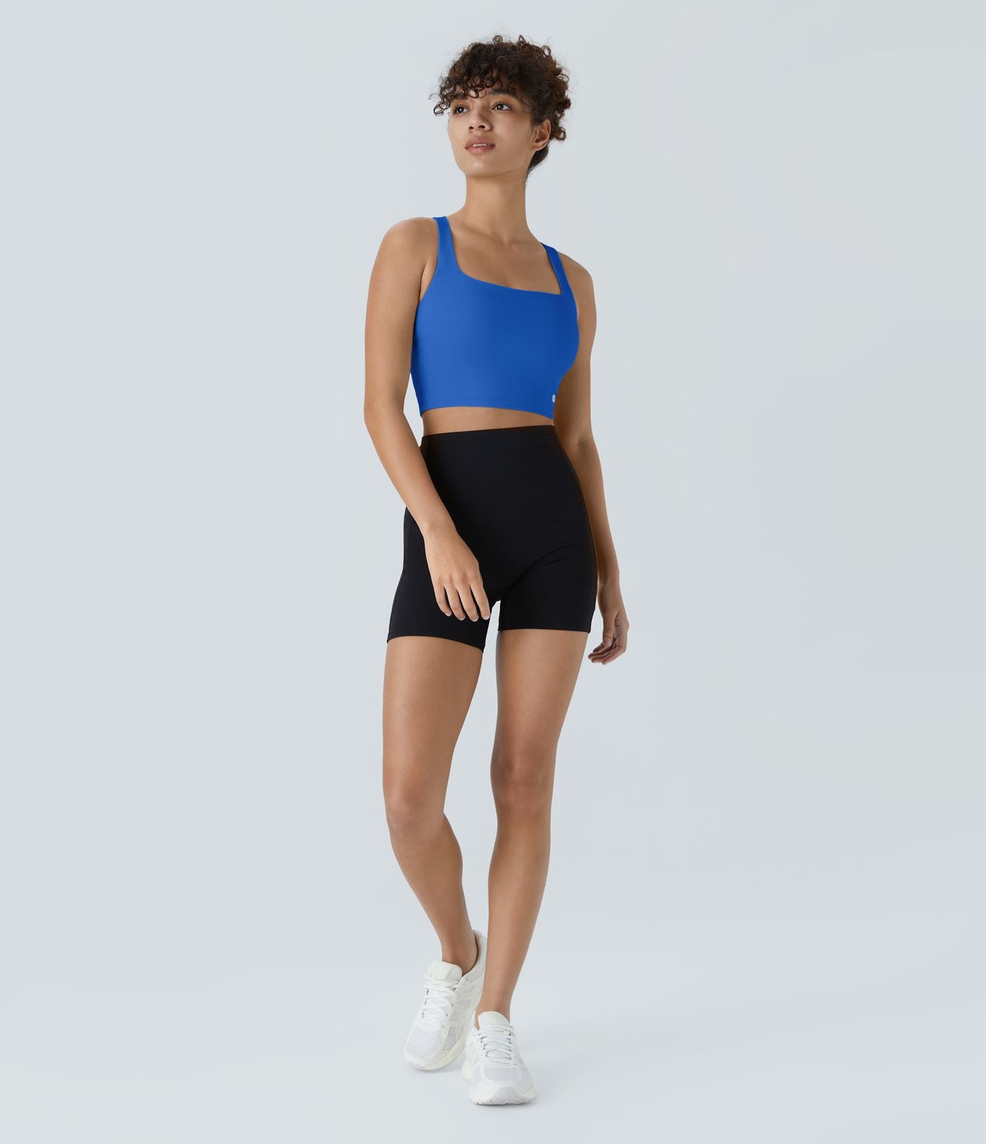 Débardeur yoga court SoftlyZero™ Airy col carré dos nu bretelles croisées effet frais InstantCool, bonnets A-C, protection solaire UPF50+