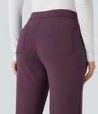Pantalon tailleur thermique SoftlyZero™ Plush coupe droite ourlet fendu taille mi-haute avec poches