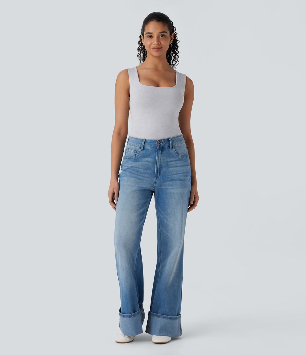 Haut d'intérieur 2-en-1 col U sans manches sans couture OneForm Seamless Flow