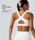 Brassière de sport d'entraînement maintien fort en mesh contrasté avec boucle ajustable et coussinets non amovibles