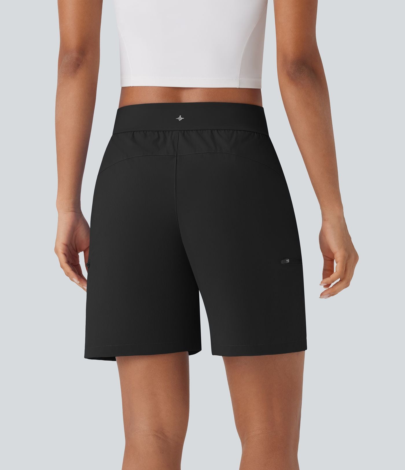 Short de randonnée à taille moyenne avec cordon de serrage et poches multiples à fermeture éclair, résistant à l'eau et à l'usure