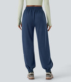 Jogging de running taille haute avec poches et cordon de serrage