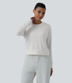 T-shirt casual col rond manches longues coupe ample
