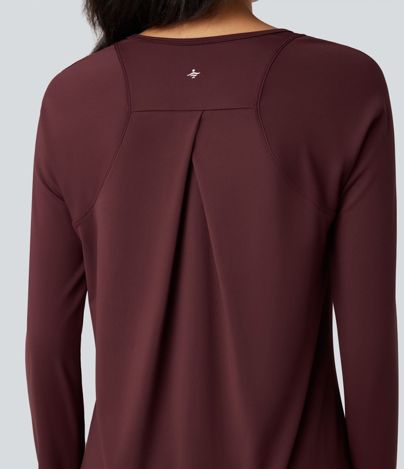 Top de sport running SoftlyZero™ Airy ourlet fendu col rond manches longues - UPF50+