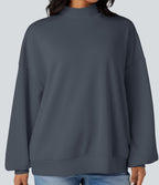 Sweatshirt casual col montant coupe décontractée avec poches