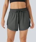 Short 12,5cm Running Fluide 2 en Taille Mi-Haut Cordon de Serrage Mesh Contrastant