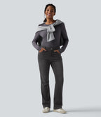 Jean bootcut délavé Halara Flex™ taille basse avec bouton, fermeture éclair et poches multiples