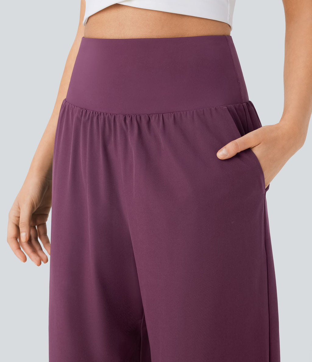 Pantalon fluide resort Breezeful™ à séchage rapide, coupe fendue et effet ventre plat