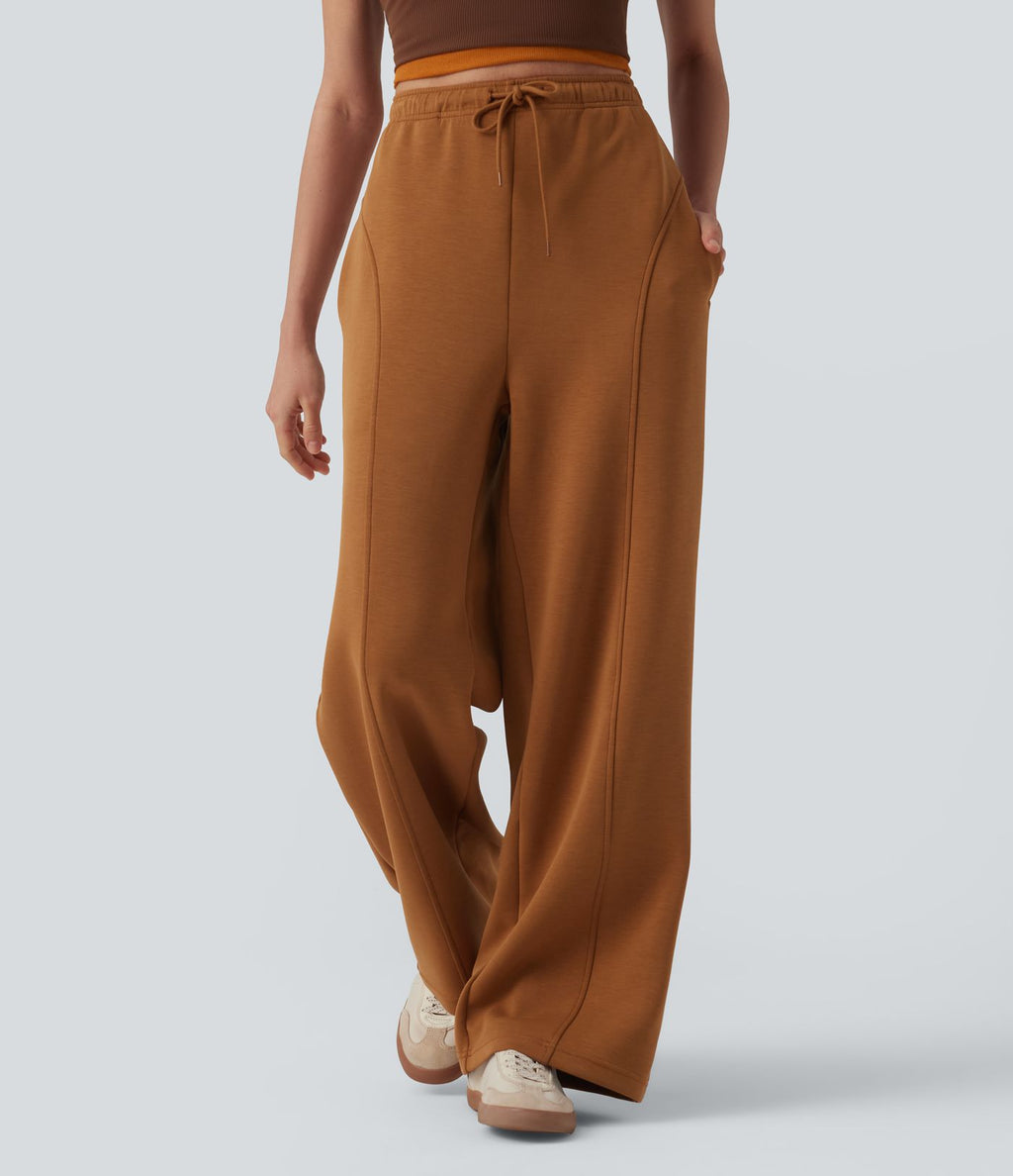 Pantalon casual SpacerTek™ coupe droite taille haute avec cordon de serrage et poches