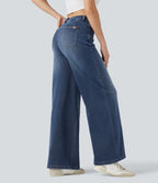 Halara Flex™ Jean large décontracté taille haute gainant avec poches