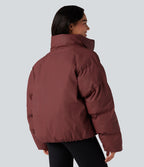 Doudoune casual oversize à col montant avec ourlet à cordon de serrage et poches