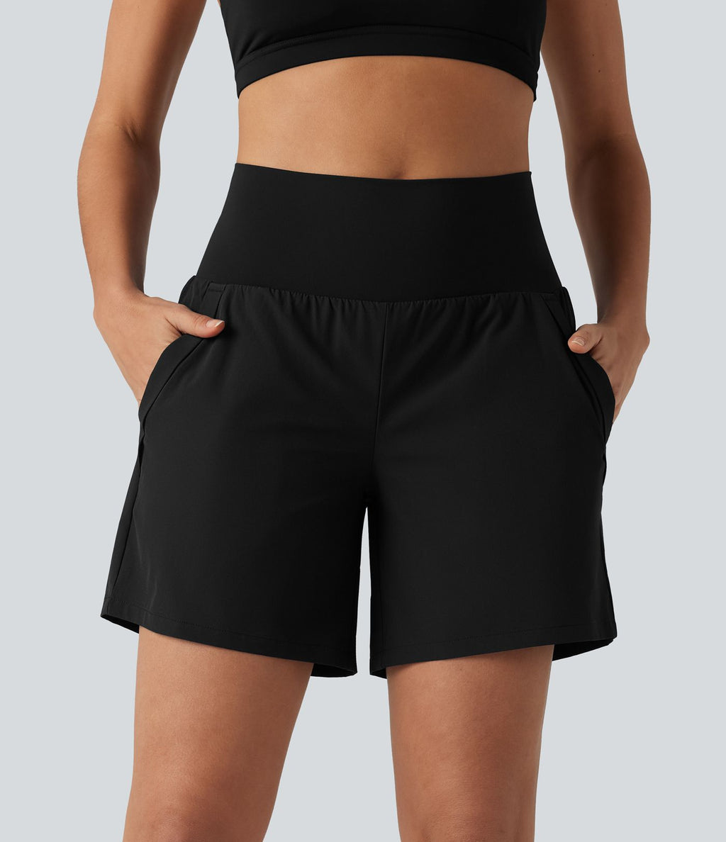 Breezeful™ Short de yoga 2 en 1 taille haute séchage rapide 17,5 cm avec poches