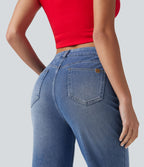 Jean évasé Halara Flex™ décontracté, taille moyenne, à poches