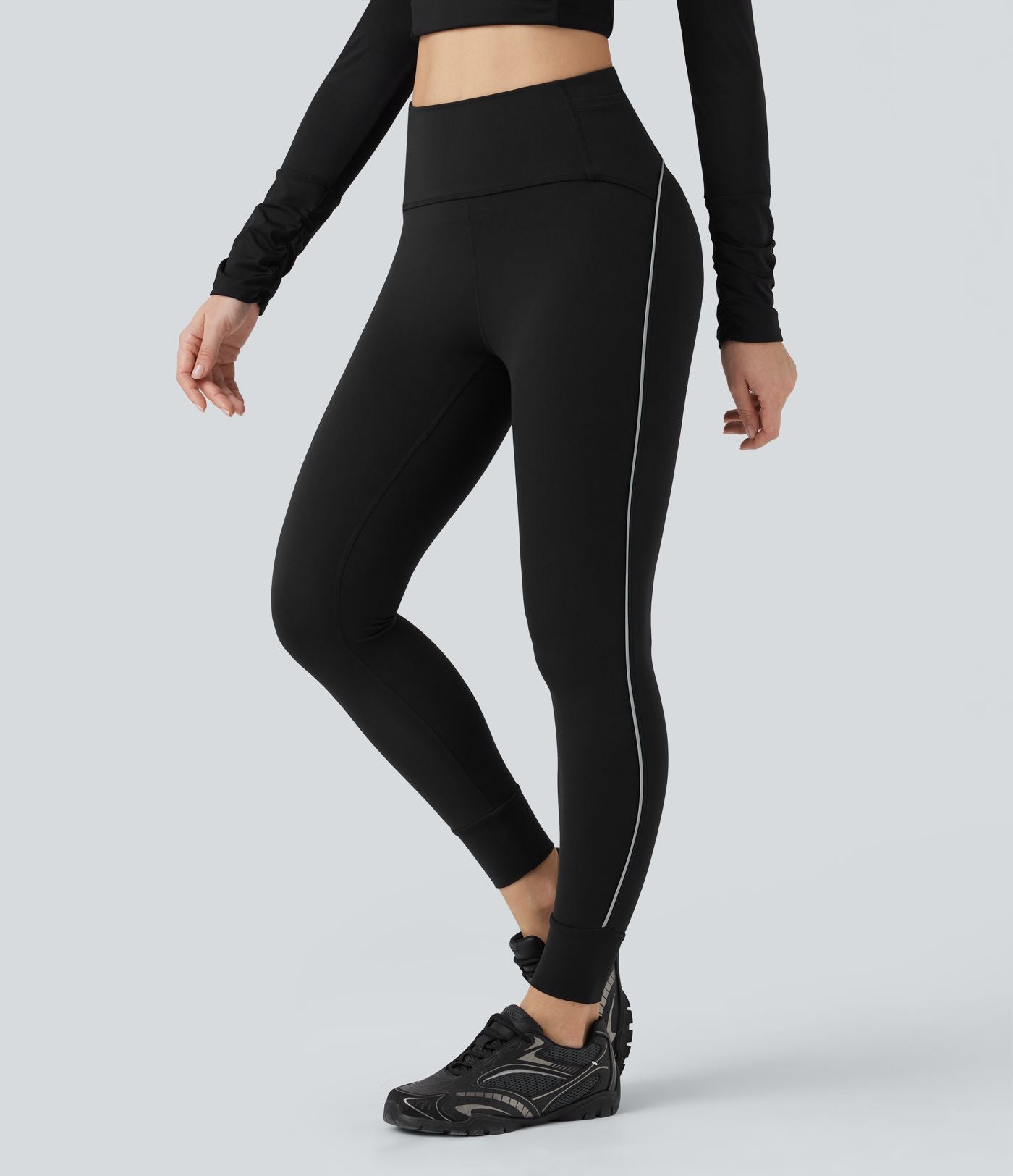 Legging de randonnée gainant taille haute réfléchissant avec poches - UPF50+ SoftlyZero™