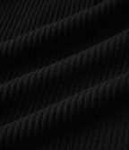 Sweat-shirt décontracté à capuche en maille côtelée avec manches longues et fente