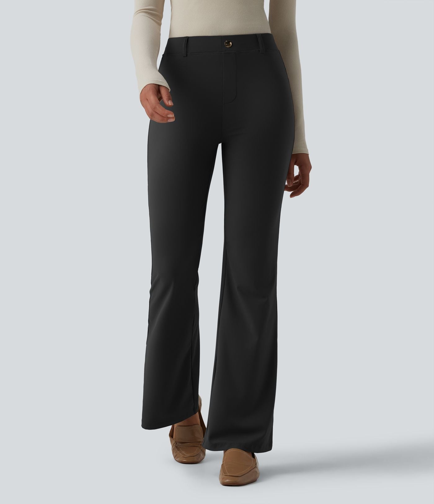 Pantalon tailleur évasé taille haute