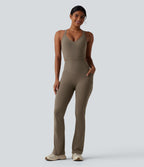 Combinaison bootcut d'entraînement gainante Halara UltraSculpt™ avec poches - Édition Easy Peasy