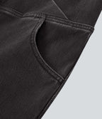 Halara Flex™ - Jean Ultra Evasé Tricot Extensible Lavé Poches Croisées Taille Haute